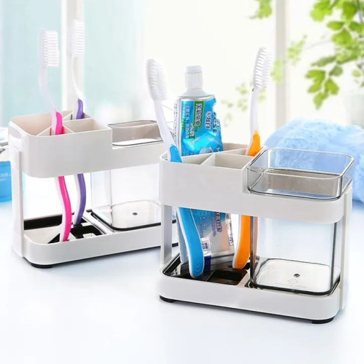 1pcs-Toothbrush Box Holder 1 Cup Bathroom Storage Toilet Two Removable Toothbrush Box Seat