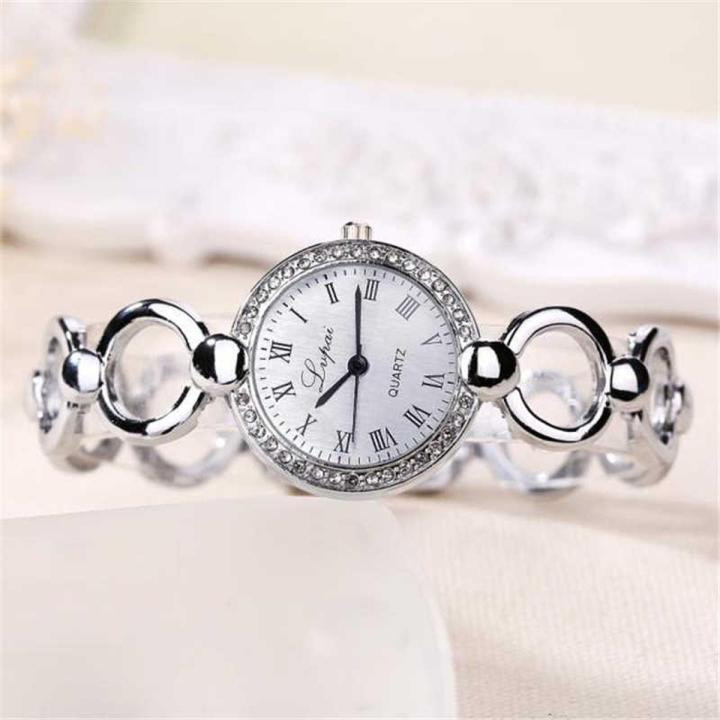 Stainless Steel Fashion Casual Quartz Watch For Women Silver