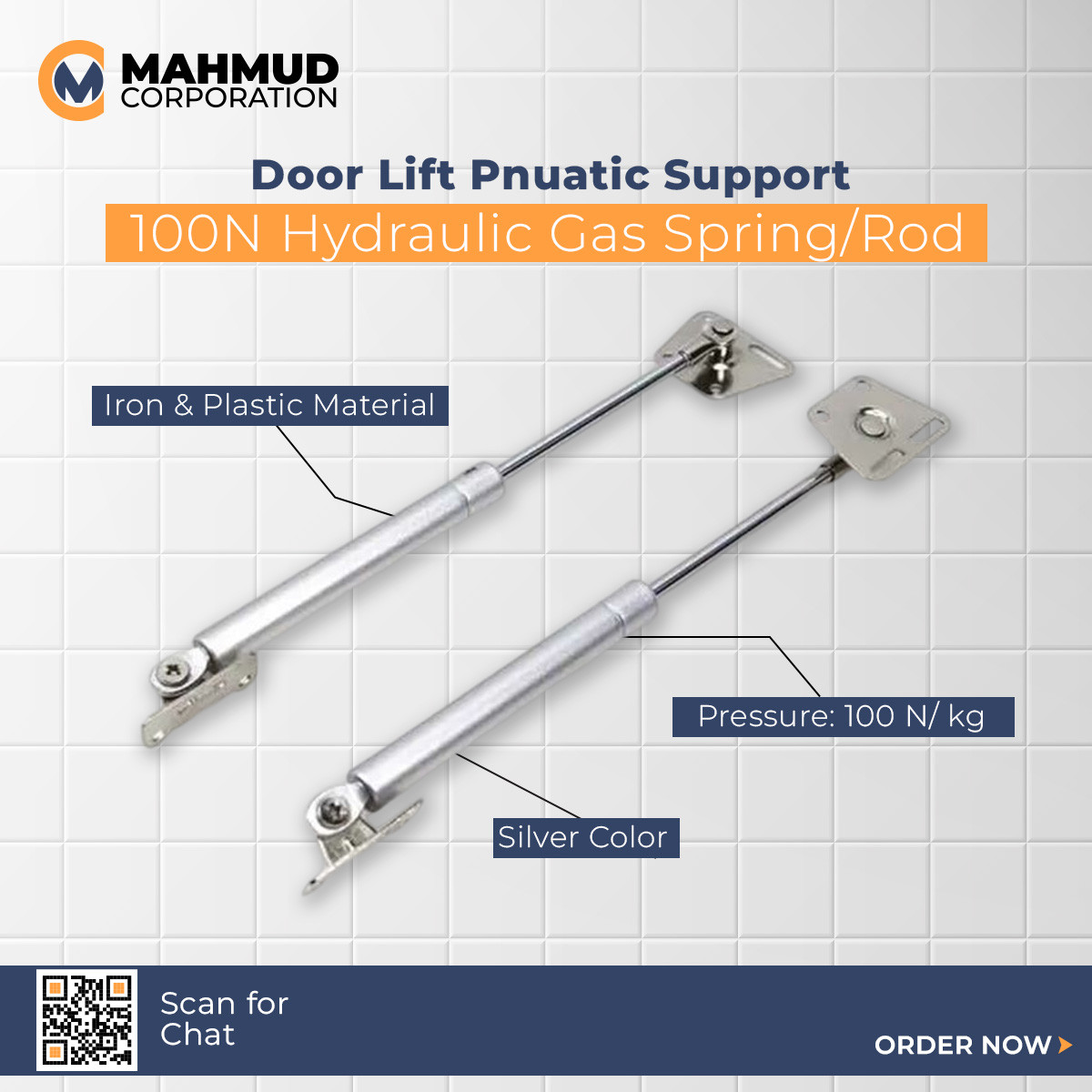Unique Make - Door lift Pnuatic Support 100N Hydraulic Gas Spring/Rod for Cabinet-MHN - Innovative Design - Expression of Yourself