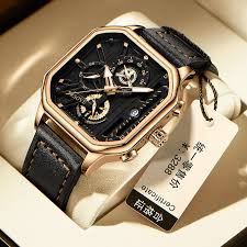 TRSOYE Brand New luxury fashion leather belt watche wrist-watche for men