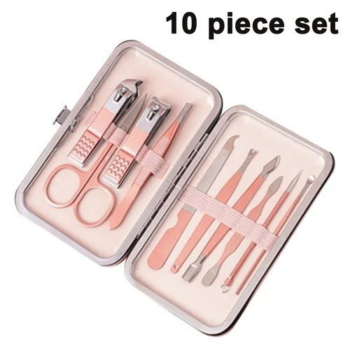 Nail cutter set/Manicure Pedicure Set Nail Clippers - 10 Piece Stainless Steel Manicure Kit