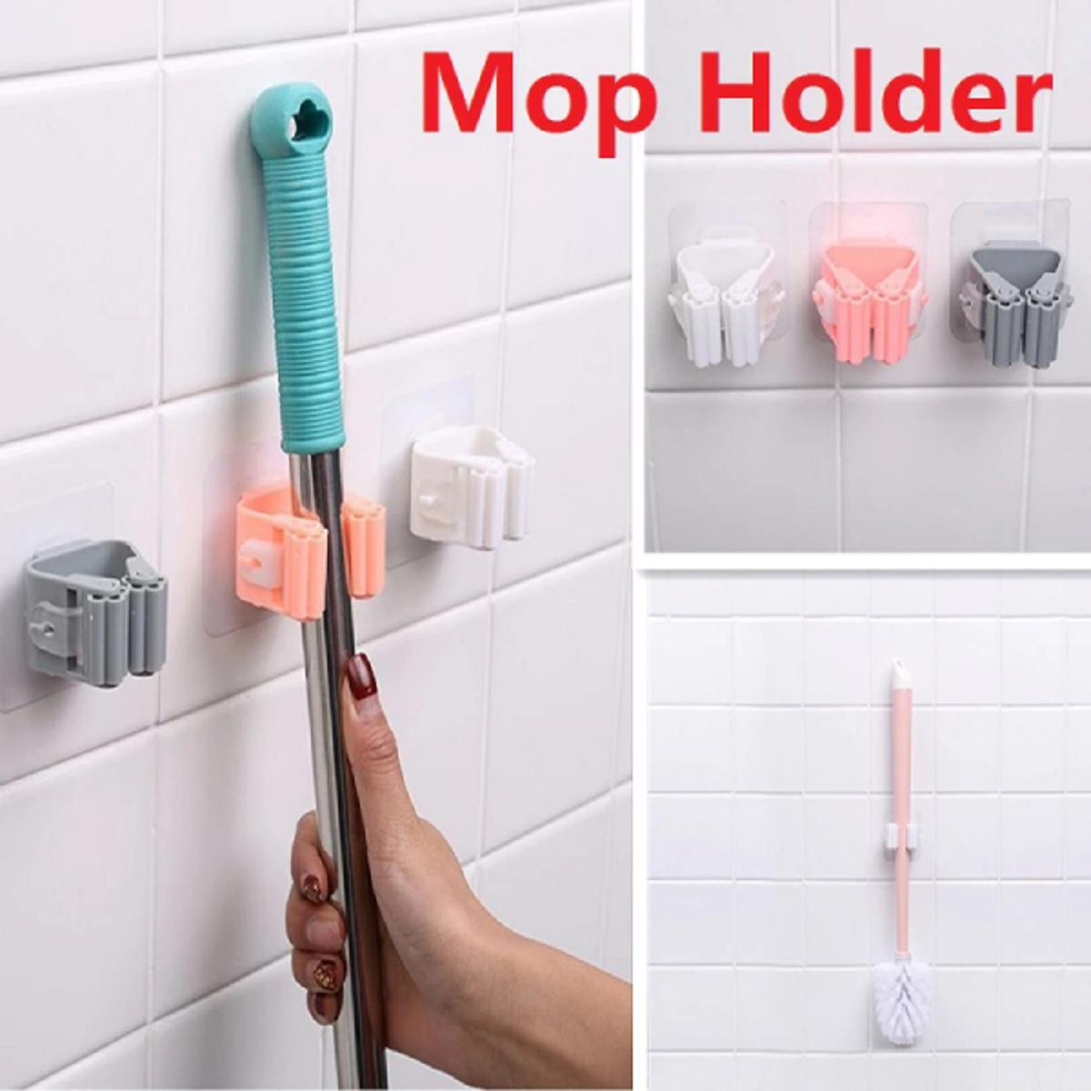 Home Storage Rack Bathroom Suction Hanging Pipe Traceless Hooks Wall Mounted Mop Organizer Holder Waterproof Broom Hanger