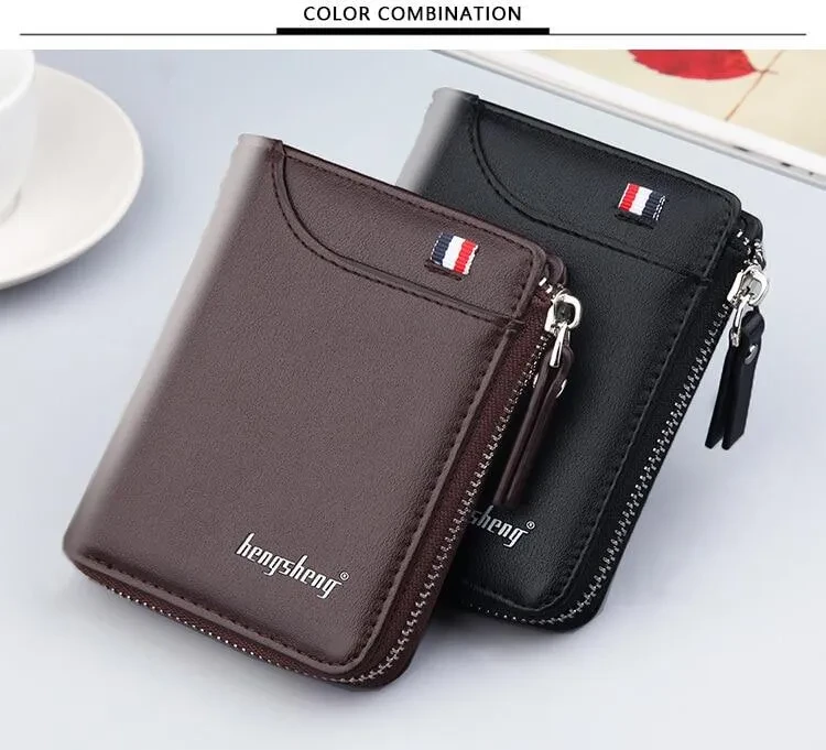 Carry Your Essentials in Men's Stylish Leather Wallet Money Bag - A Fashionable and Comfortable Accessory That's Easy to Clean