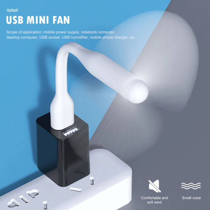 2 in 1 USB Fan-LED Light Flexible Portable Mini Fan USB LED Light Lamp For Power Bank ,Laptop