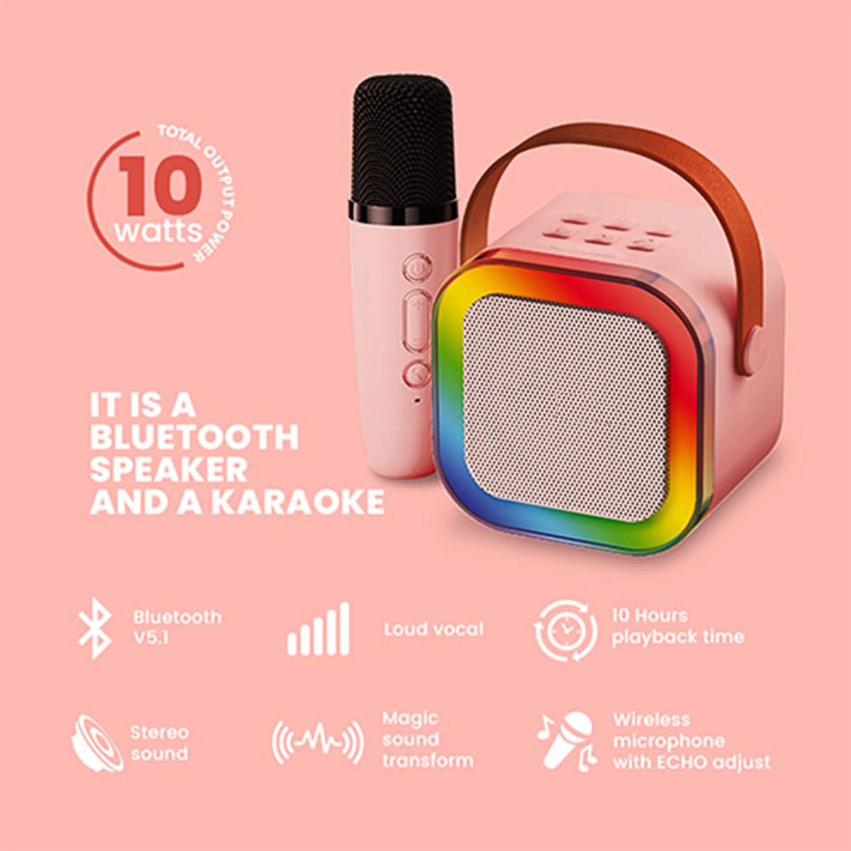 K12 Bluetooth Wireless Portable Speaker Multi-function Karaoke with 1 Microphone Karaoke Machine Speaker & 1 Pcs Microphone-Best Rate