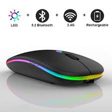 Rechargeable Mouse Dual Mode Rechargeable Wireless Mouse Bluetooth 5.0 2.4 GHz Optical Wireless Mouse 1600DPI