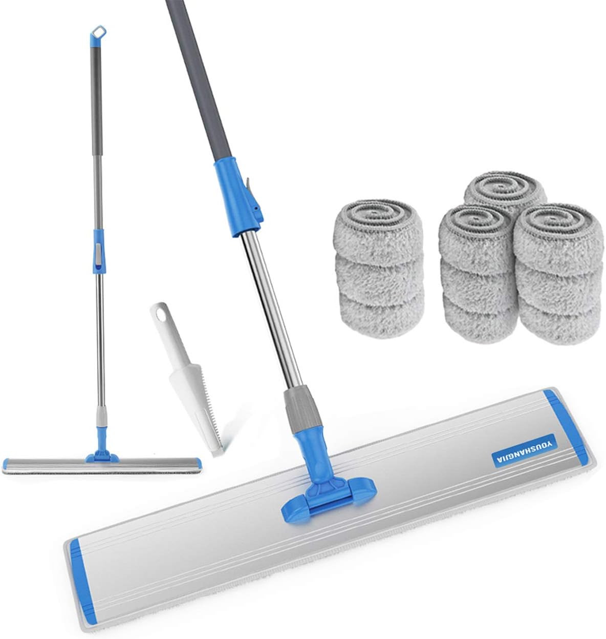 Flat Floor Mop . Floor Cleaning Healthy Dust Cleaner Mop Easy Cleaning Mop with Removable Washable Pad