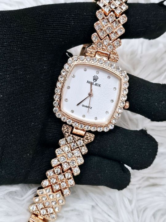 Elegant Full Diamond quartz Gorgeous Stone wristwatch for Women