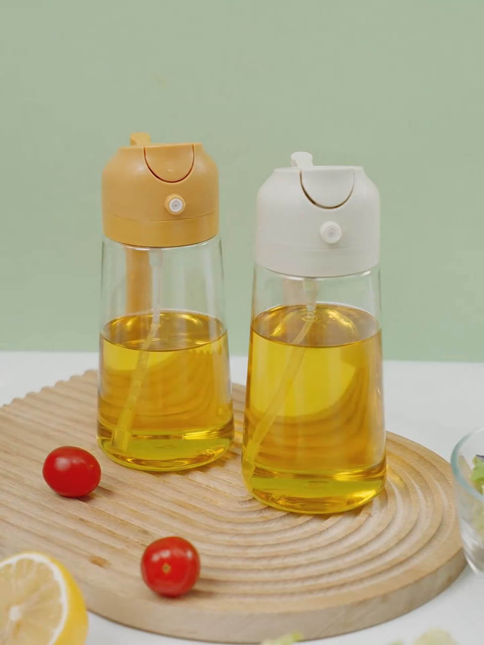 2in1 Oil Sprayer Glass Bottle
