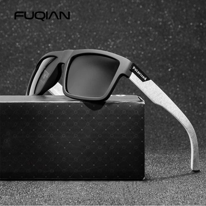Fashionable Polarized driving Sport Square Sun glass Men - Black - Sun Glass For Men