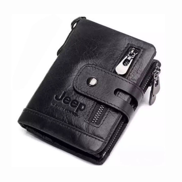 Jeep Black 100% Leather wallet For Man