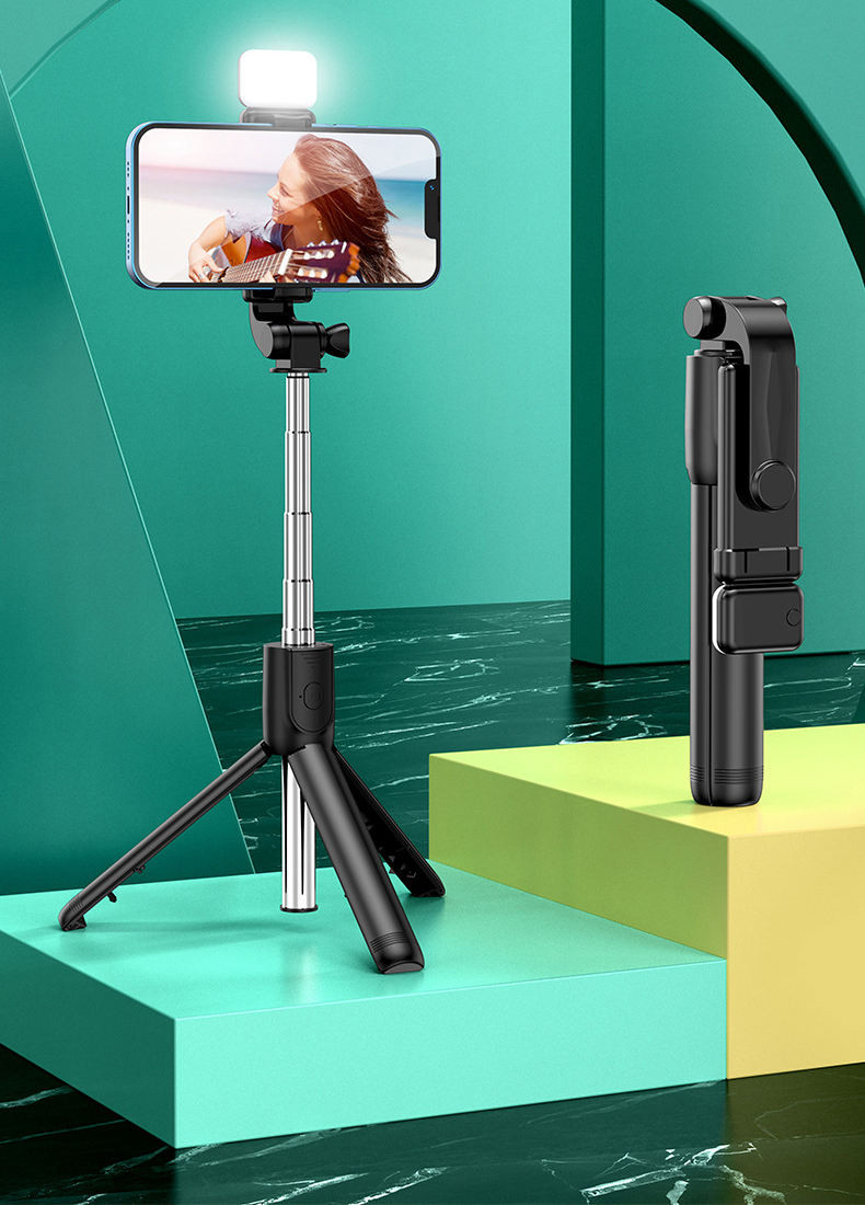 R1s Light Mobile Phone Bluetooth Selfie Stick With Tripod Integrated Multi-Function Mini Photo Live Artifact Universal