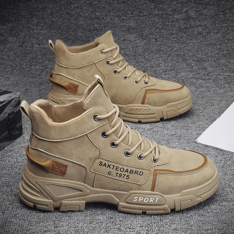 2024 autumn new martin boots men's middle help casual fashion outdoor short boots heightening work men's boots
