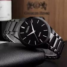 Stainless steel clock-black for men - Watch For Men - Watch For Men