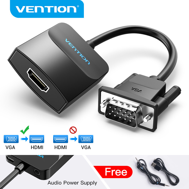 Vga To Hdmi Converter PREMIUM QUALITY VGA to HDMI Adapter 1080P VGA Male to HDMI Female Converter for Laptop HDTV Monitor Video 1080P VGA to HDMI Converter Adapter with Audio and USB 5v. Power Cable
