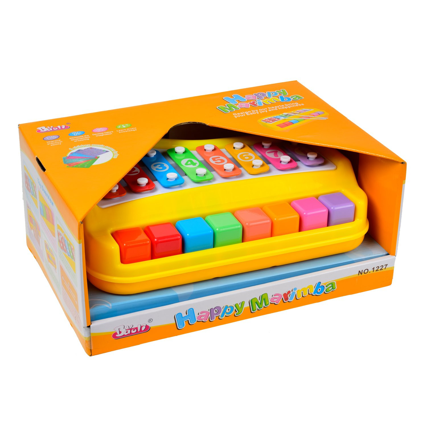 Baoli 8 Keys Children Toy Happy Xylophone Organ Marimba Attached 6 Pieces Of Scores