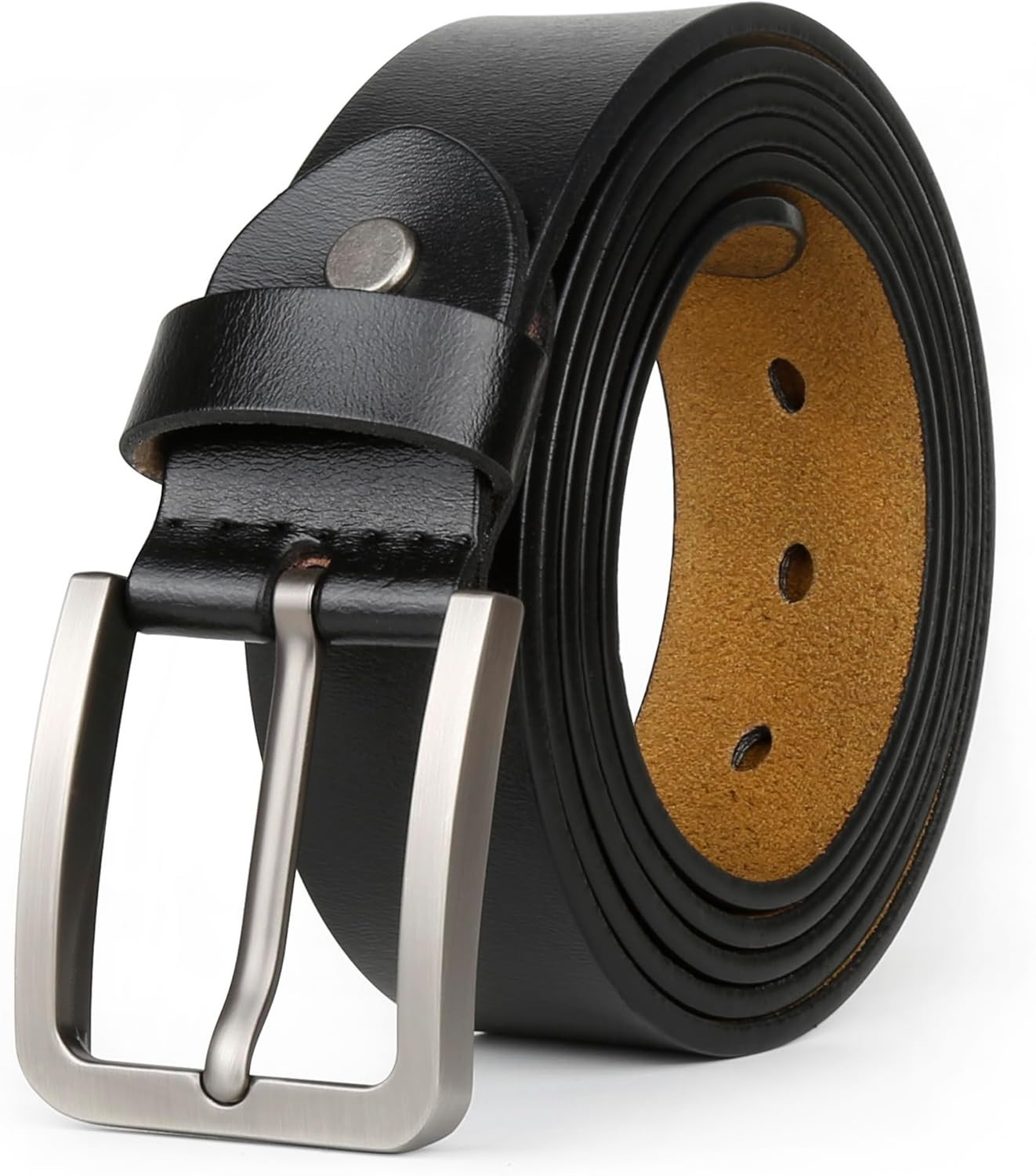Black Artificial Leather Soft Auto Gear Belt for Men