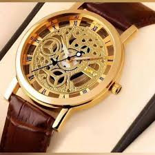 WRM10 - PU Leather Wrist Watch For Men - Brown