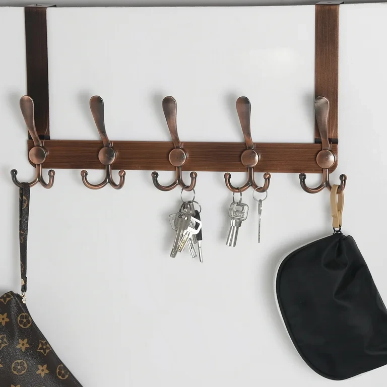 1 Pcs 5 Layers Over The Door Hook Organizer Rack Hanger Bedroom Door Clothes Hanging Door Hanger Handbag Towel Hook