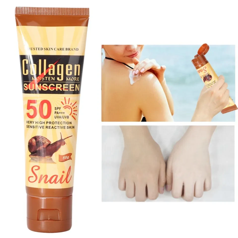 Disaar Collagen Sunscreen Bone Glue Sunscreen Moisturizing Refreshing Broad-Spectrum Protection Non-Greasy for All Types Skin 50g