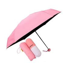 7 inch Mini Folding Capsule Umbrella With Cute Capsule Case -Multi Color