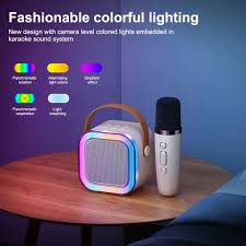 D Shop K12 Karaoke Machine Portable 5.3 Bluetooth Speaker System with 1 Wireless Microphones for Home Family Singing Children's Gifts