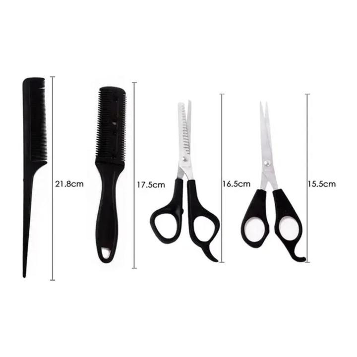 4pcs Set Household Hairdressing Scissors Thinning Shears Hair Cutting Barber Scissors Flat Tooth Scissor Comb Hair Styling Tools