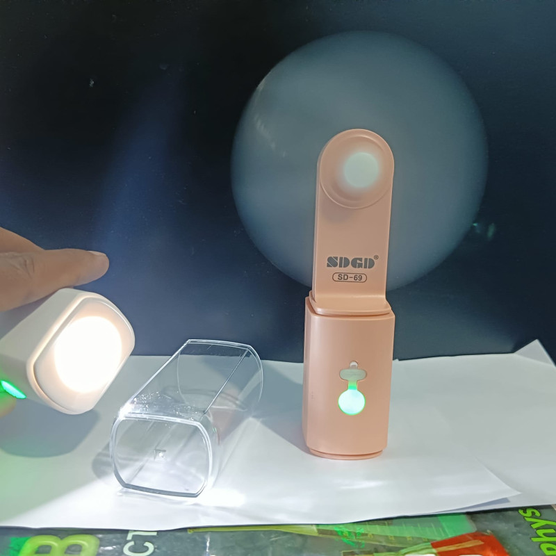 Pocket Fan With Troch Light Rechargeable Powerful Fan Foldable wing with Torch and Flashlight-D shop