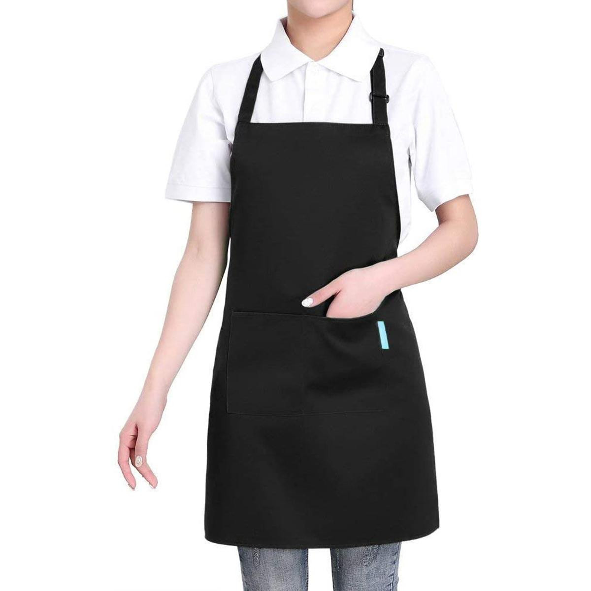 100% Cotton Printed Kitchen Apron Size : 26X32 Inches, Color Black