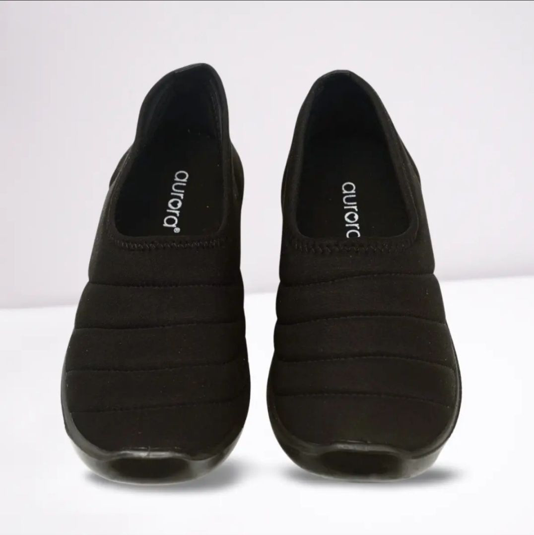 Girls Cotton Fabric Soft Sole Solid Color Regular Useable Sports Sneakers - Ladies Daily Use Black Color Keds