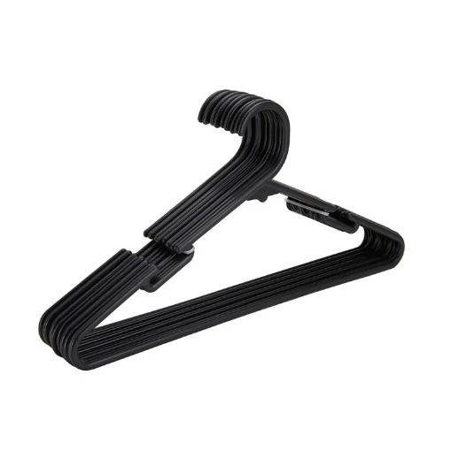 Black Plastic Hanger - 12 Piecess