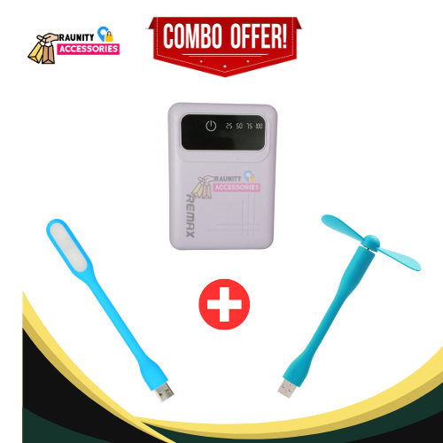 Usb Fan And Led Light Combo For All Mobiles Power Bank - Different Colors - Versatile Usb Accessory Combo For Enhanced Functionality