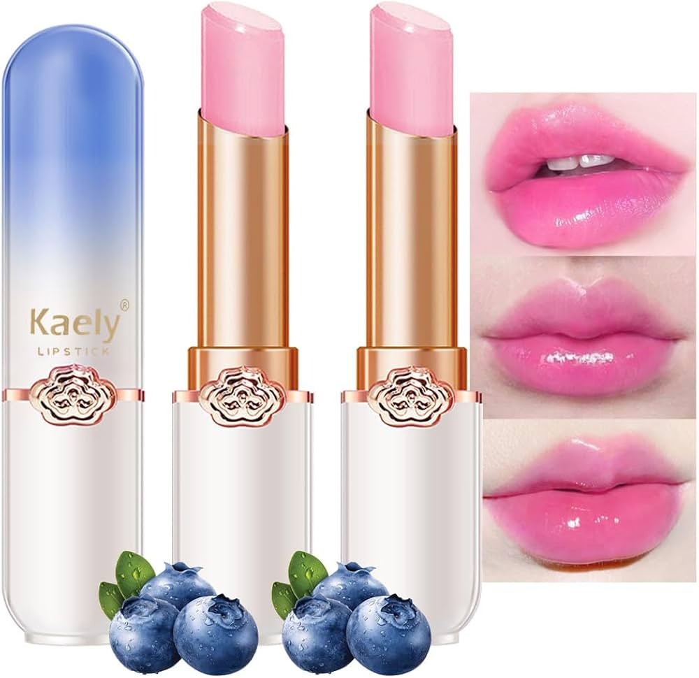 Lipstick lip blam fruity 3 piece set korean glossy lips lip blam lip oil makeup cosmetics item cure black lips instant lavender cosmetics