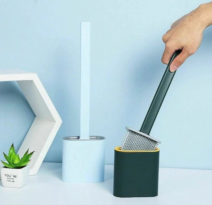 1PCS/ GOOD QUALITY NEW SILICONE TOILET CLEANING BRUSH AND HOLDER SET