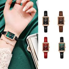 New 2023 Leather Fashion Green Watch Watch Women Girl Accessories
