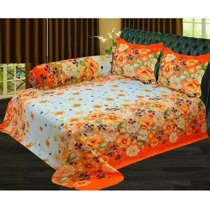 Cotton King Size Bed sheet - 3 pis Set- Multicolour King Size Bedsheet , Bed Sheet , Bedding, Double Size Bedsheet , Boro Bichanar Chador