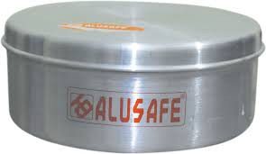 Aluminium Pudding Box With Aluminium Lid 15X6 Cm - Electric Chula - Stylish Aluminium Pudding Box For Electric Stove