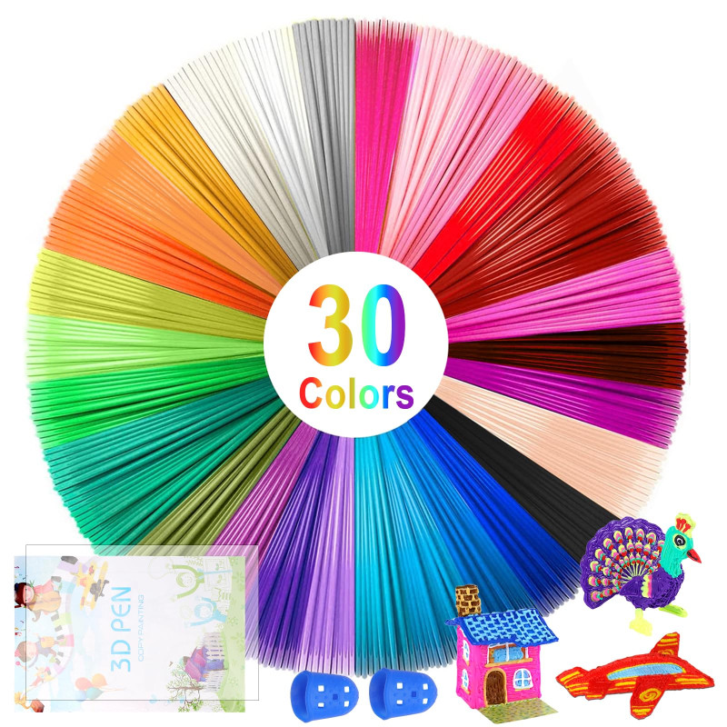Pix 3d Printing Pen Filament- 3D Filament 1Roll 1.75mm Diameter and 5m Length Refills- 3D Art Pen Filament PLA Multi Color 1.75mm Refills ( Color Random )