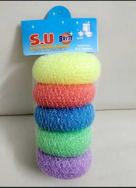 Plastic Scrubber Dish Washing Majuni Scourer Dish Bowl Cleaning Sponge for Kitchens - pack of 4pcs