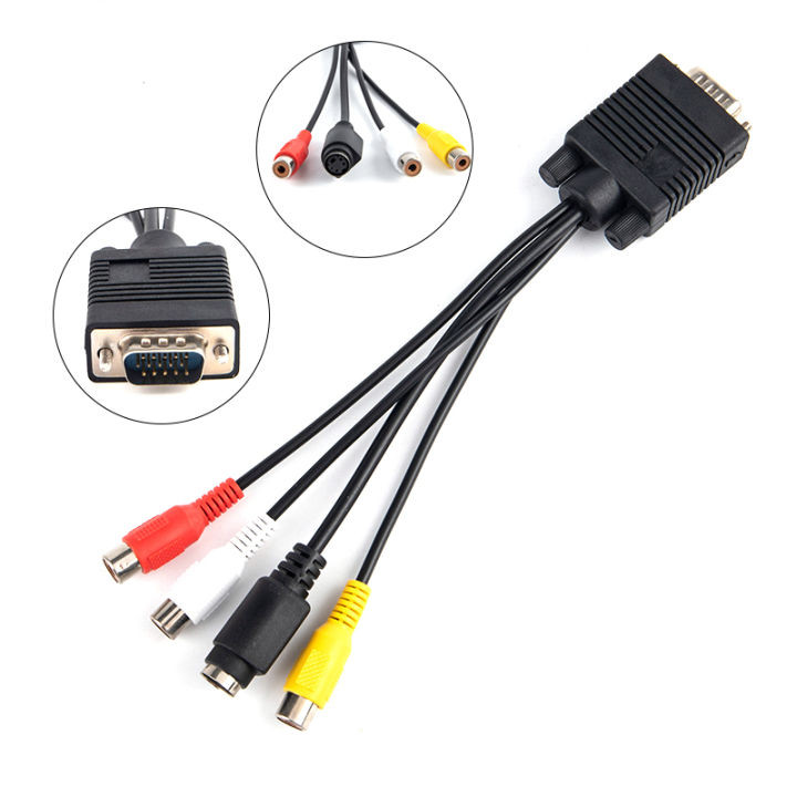 With Audio Port -HDMI Male to VGA Female Video Converter Adapter Cable (Black)