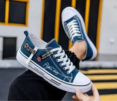 New Trendy Black Blue And Grey Color EXPRESS Casual Canvas Sneakers Shoes For Men New Collection And Breathable Shoes For Man