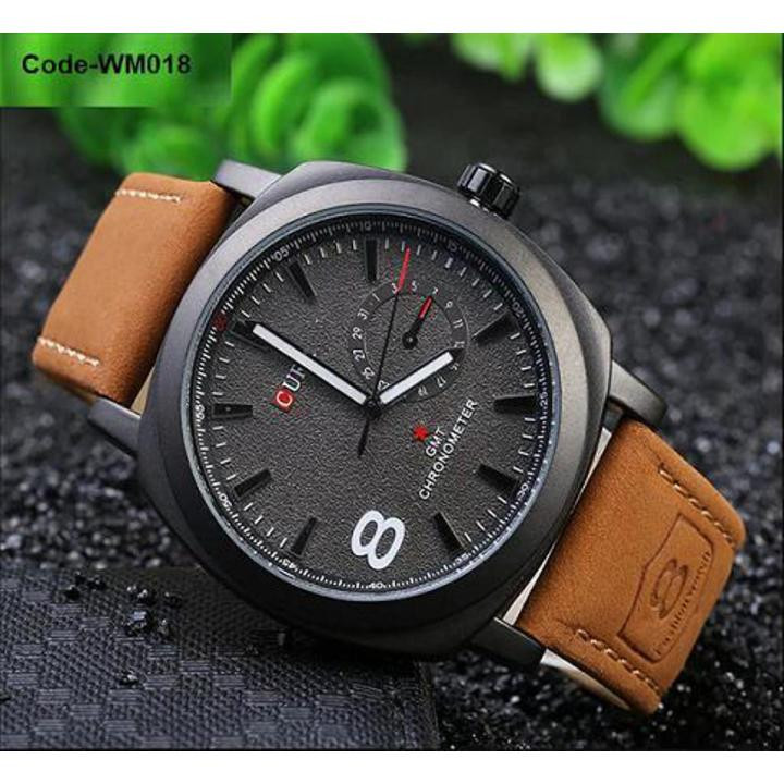 Leather Analog Casual Watch For Men