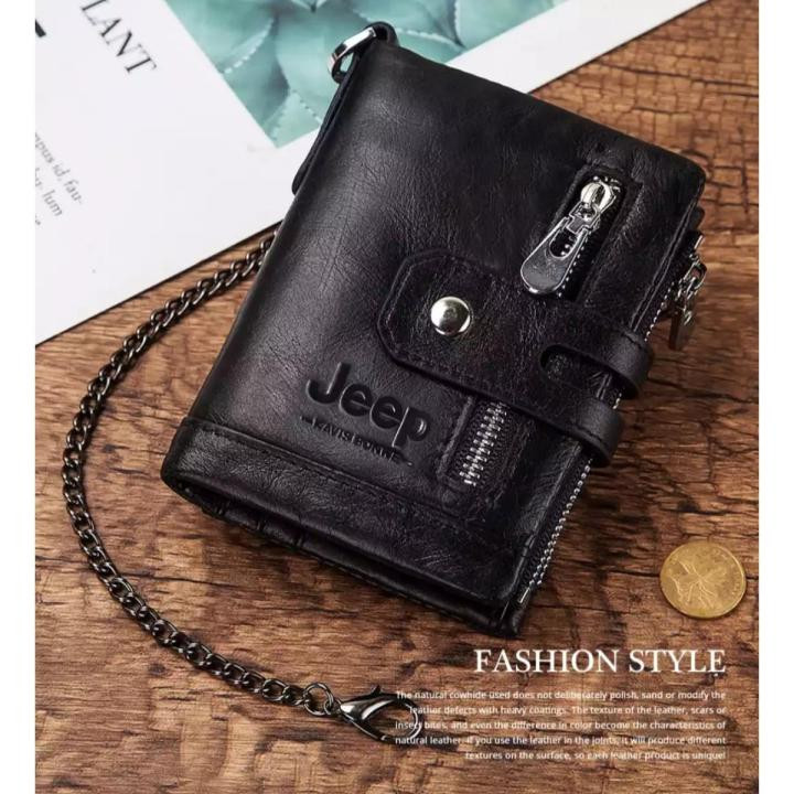 Jeep Black 100% Leather wallet For Man