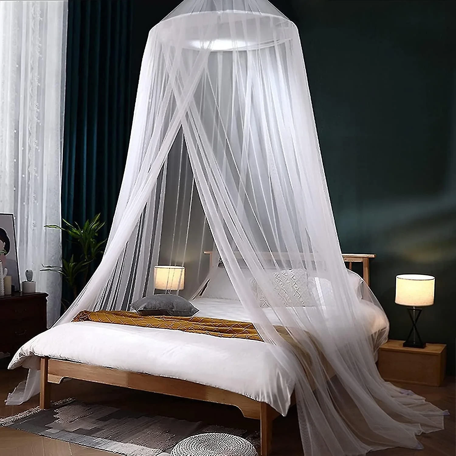 Magic Mosquito Net double bet Larger Size- 6'' x 7.5 Feet =Antique White