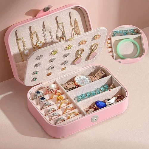 Multicolor Rectangle Leather Jewelry Box, Size/Dimension: 10x8x5