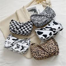 Fun And Fashionable Print Crossbody Bag Zebra Print Shoulder Bag For Women Leopard Print Women's Underarm Bag Eye-catching Butterfly Pattern Handbag Trendy Nylon Print Handbag