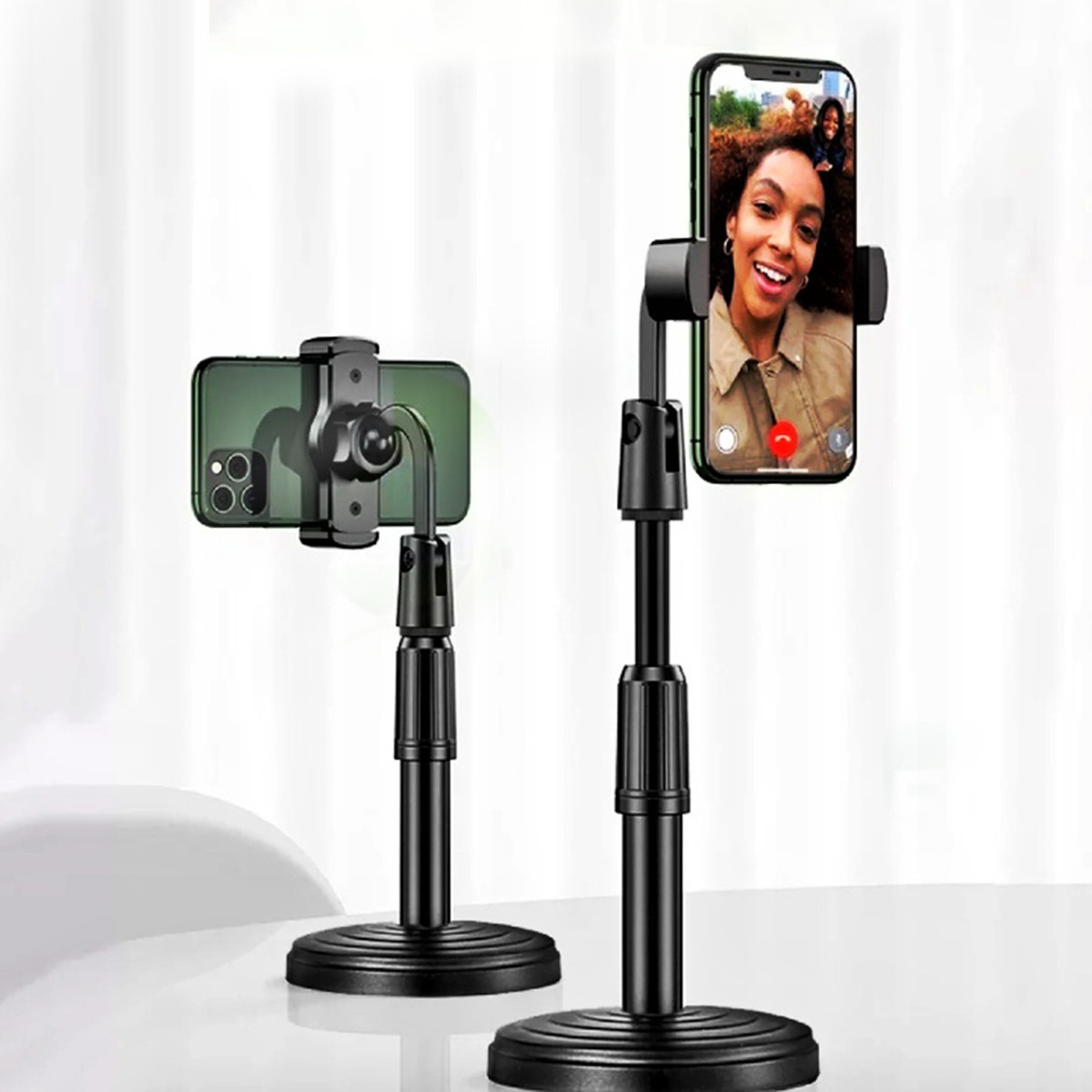 Desktop Mobile Phone Holder Stand 360 Rotate For Live Streaming Shoot Youtube Tiktok Video Round Base Smartphone