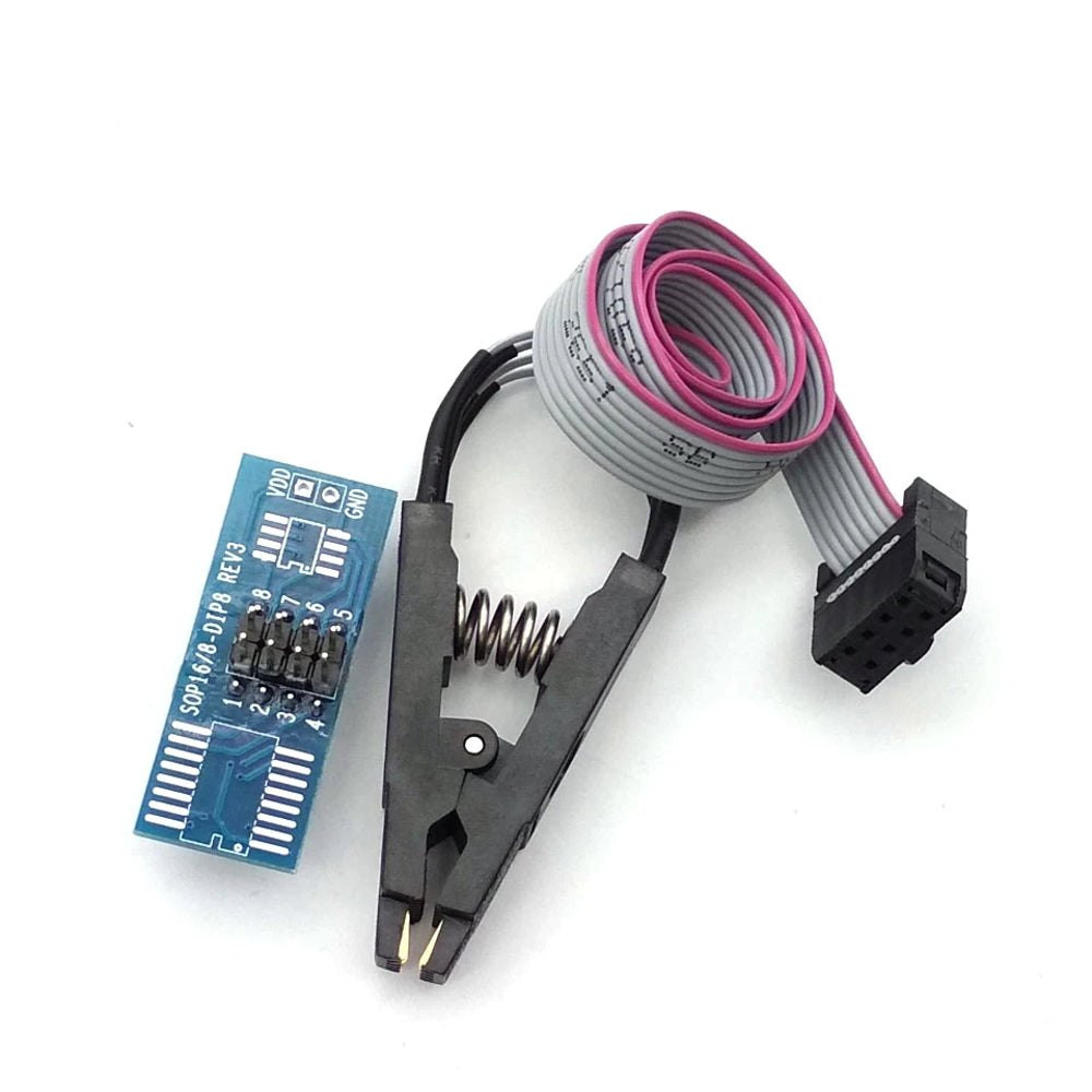 Soic8 Sop8 flash chip ic test clips board adpter bios/24/25/93 programmer