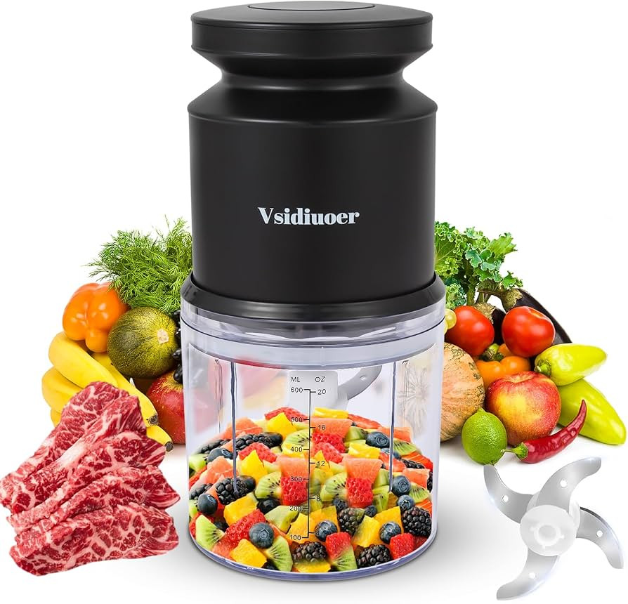 Mini Electric Meat Grinder Food Processor Vegetable Fruit Blender Chopper Baby Food Supplement 600ml