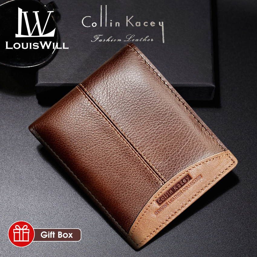 LouisWill Men's True Leather Foldable Wallet For Men Business Wallets Clutch Wallets Multi-Card Position Wallets ID Credit Cards Holders